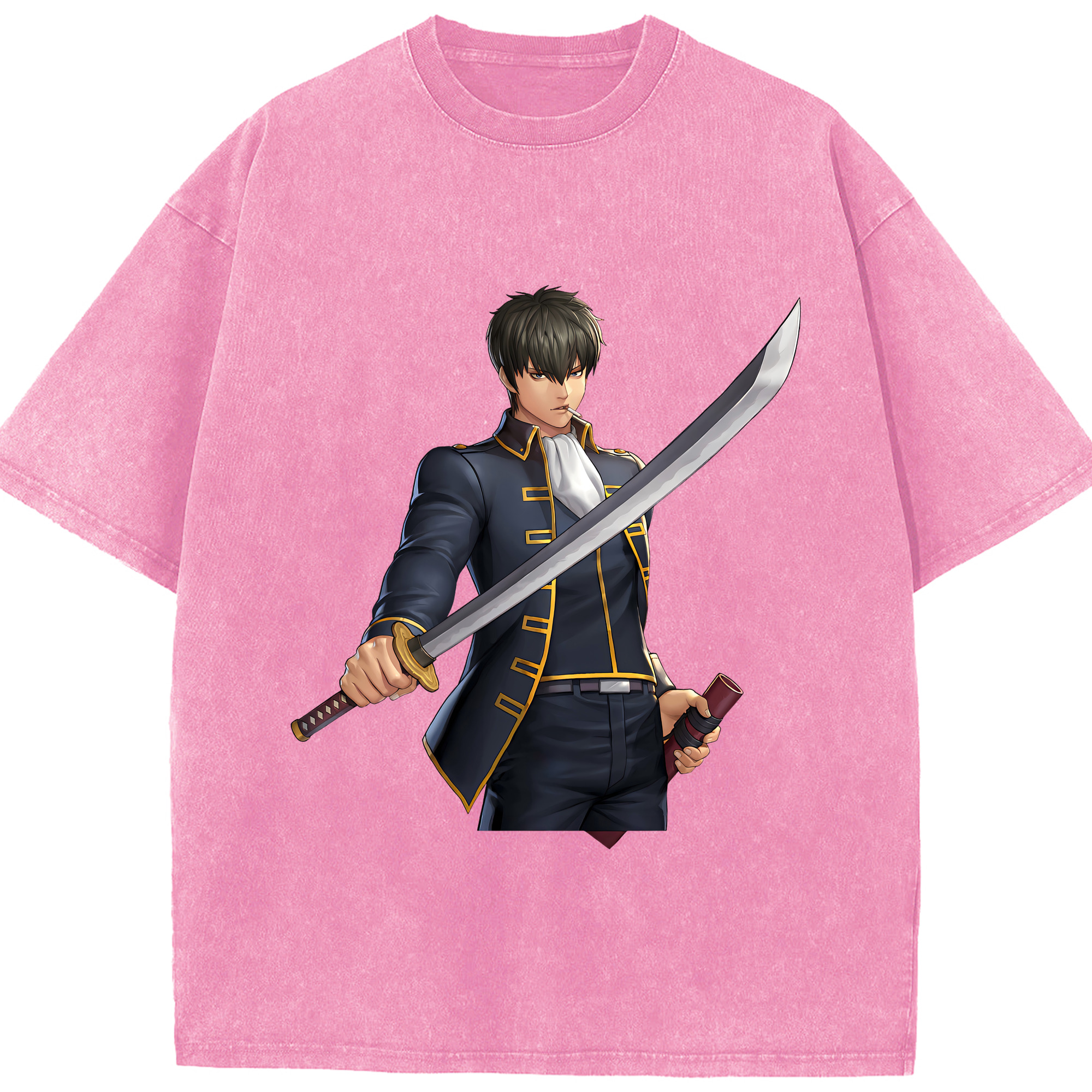 （画像用） ぎんたま 坂田銀時（さかたぎんとき） 神楽 志村新八（しむら しんぱち） GINTAMA Sakata Gintoki Kagura Shimura Shinpachi 綿100% ヴィンテージ風 半袖Tシャツ（フロントプリント）